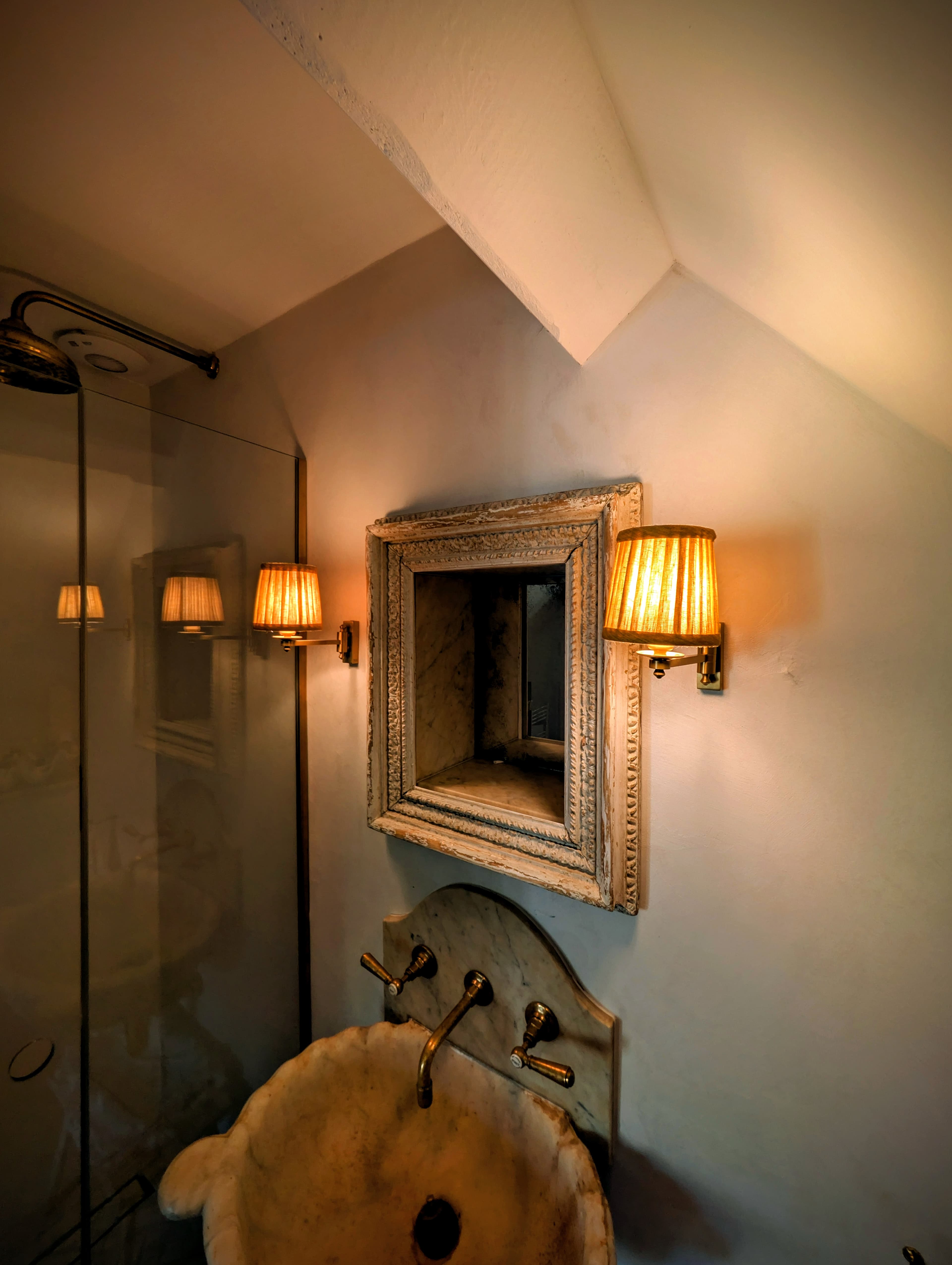 Antique mirror restoration process showing before and after transformation