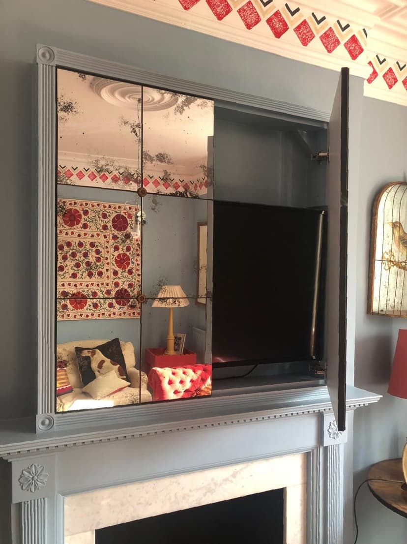 Custom bespoke mirror with handcrafted frame and unique design details