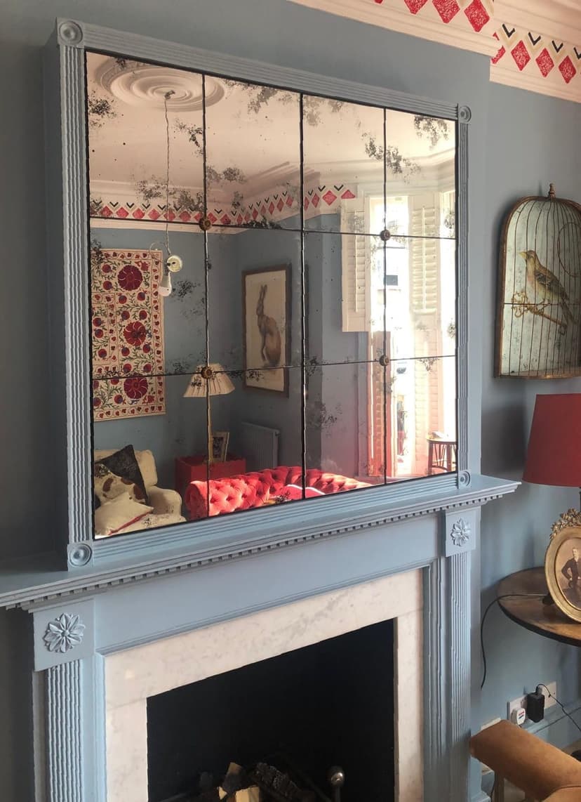 Custom bespoke mirror with handcrafted frame and unique design details