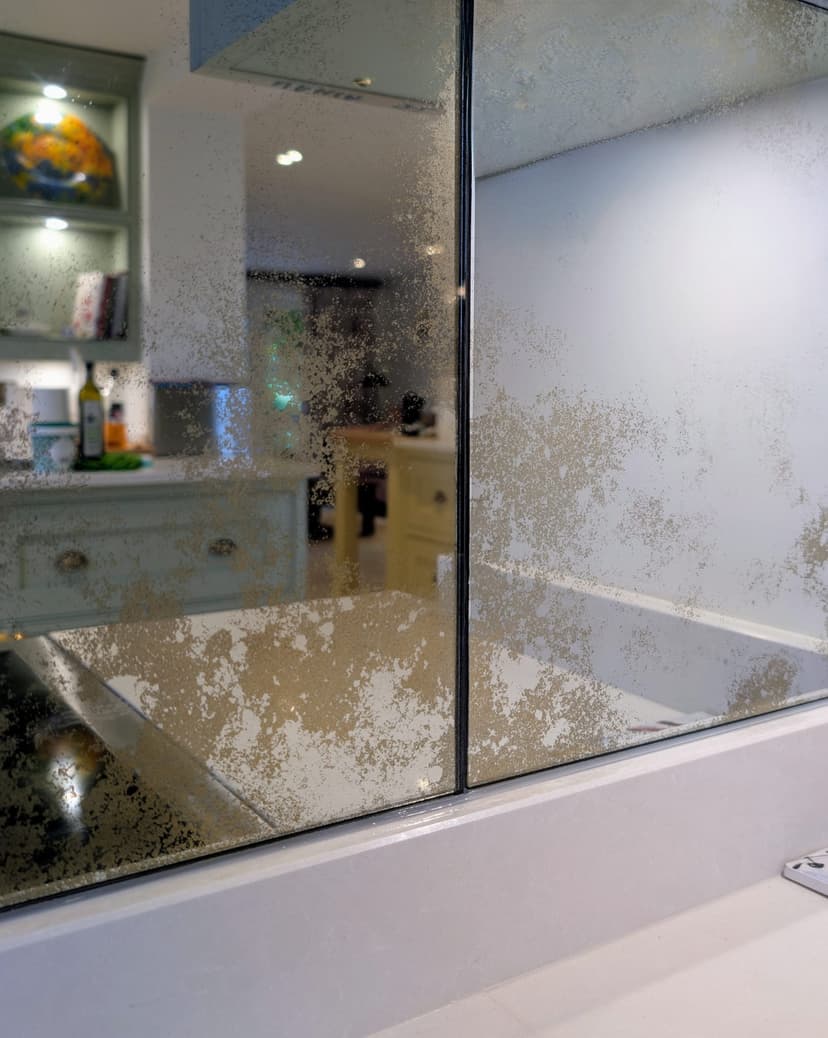 Bespoke glass splashback installation with custom measurements and professional finish